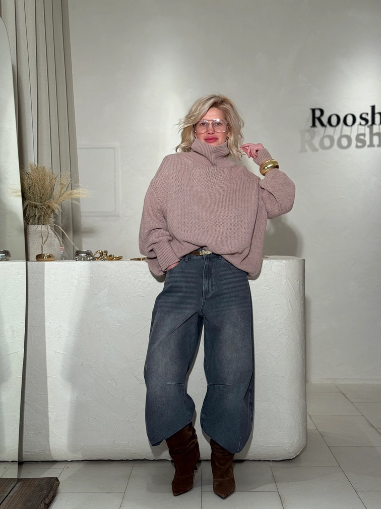 Oversize Barrel Jeans Melly in Graphit aus Baumwolle