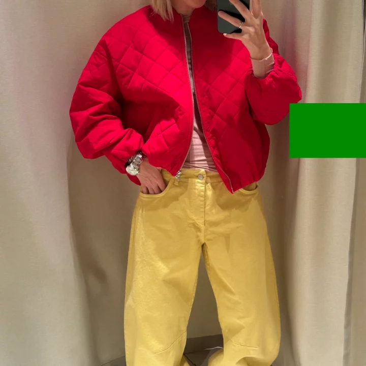Oversize Barrel Jeans Alise in Gelb aus Baumwolle