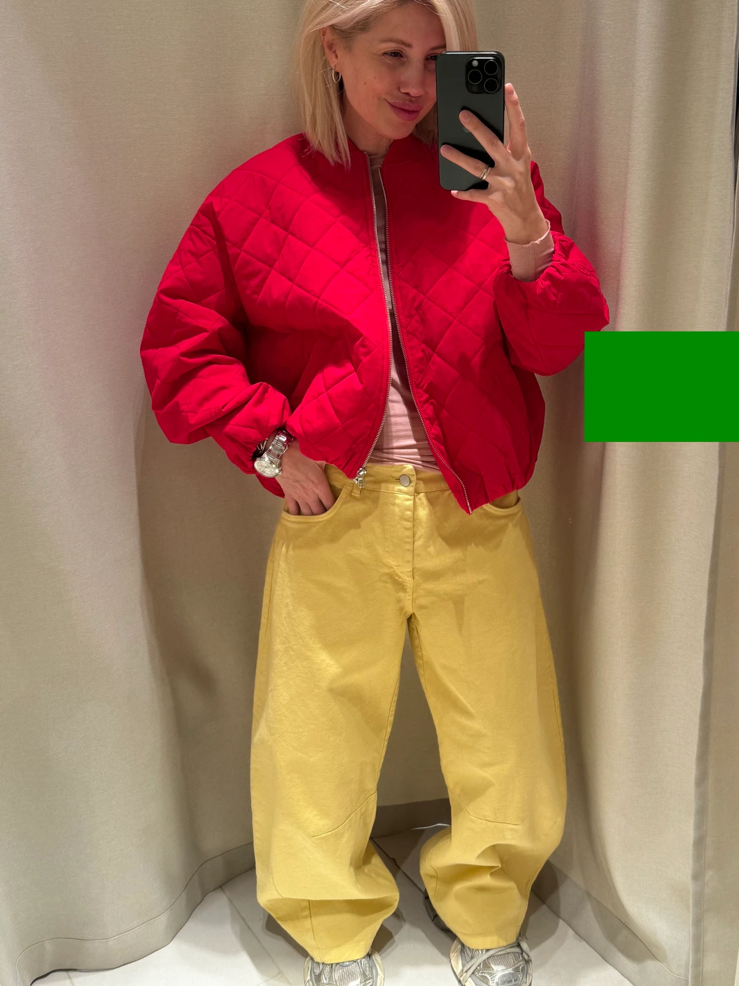 Oversize Barrel Jeans Alise in Gelb aus Baumwolle