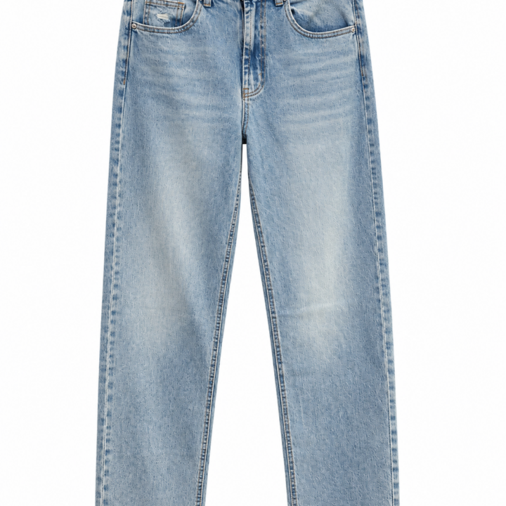 Jeans mit Blumenapplikation - Hellblau