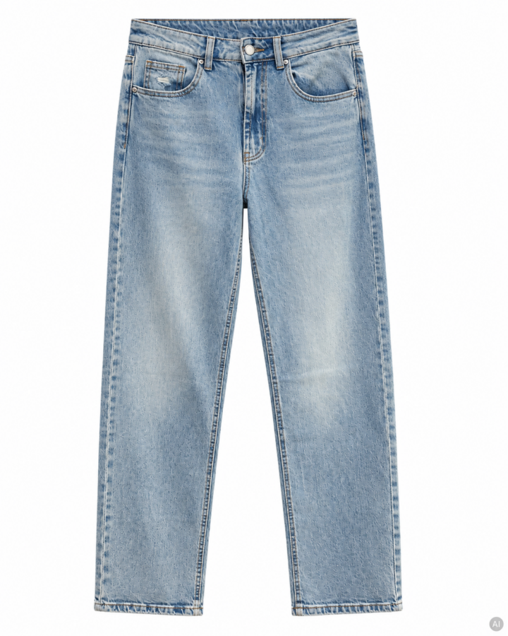 Jeans mit Blumenapplikation - Hellblau